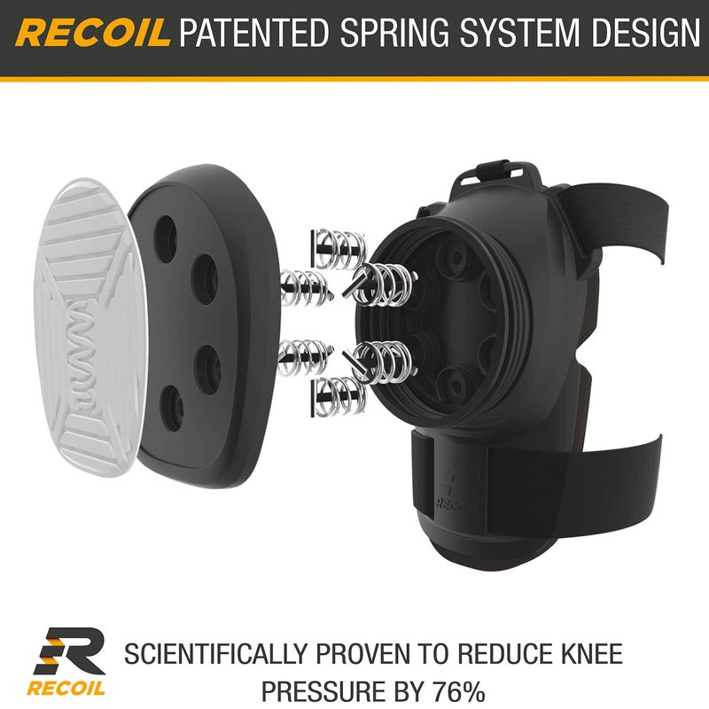 Recoil Knee Pads for Work Knee Pads | Construction Knee Pads for Tiling, Flooring, Roofing & Carpentry | rodilleras para trabajo | Spring Loaded Heavy Duty Knee Pad System | rodilleras de trabajo | - Image 2